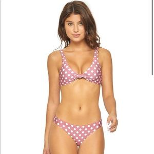 NWT PQ Swim Dot Basic Ruched Bottoms